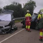 Bomberos del Gobierno de Cantabria durante su intervención