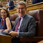 Sesión Plenaria. Sesión extraordinaria en el Congreso de los Diputados. Toma en consideración de la proposición de ley Orgánica de reforma de la Ley Orgánica 6/1985, de 1 de julio, del Poder Judicial y de reforma de la Ley 50/1981, de 30 de diciembre, por la que se regula el Estatuto Orgánico del Ministerio Fiscal. Asisten Felix Bolaños, Alberto Nuñez Feijoo, María Jesús Montero, Oscar Puente, Miguel Tellado © Alberto R. Roldán / Diario La Razón. 04 07 2024