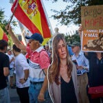 Ambiente en los juzgados de plaza de Castilla hoy que declara ante el juez Begoña Gómez, la mujer del presidente del Gobierno Pedro Sánchez.