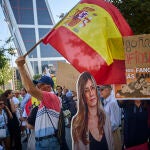 Ambiente en los juzgados de plaza de Castilla hoy que declara ante el juez Begoña Gómez, la mujer del presiden