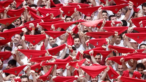 Chupinazo de los Sanfermines en Pamplona