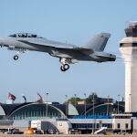 Imagen del nuevo F-18 Super Hornet Block III entregado por Boeing a la US Navy