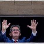 Jean-Luc Melenchon leader of La France Insoumise (LFI) reacts after results of legislative elections