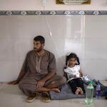 Malnourished Palestinian children receive treatment at Nasser Hospital, southern Gaza