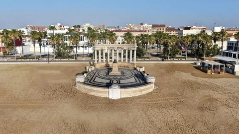 Recreación del monumento a Sorolla en la playa del Cabanyal