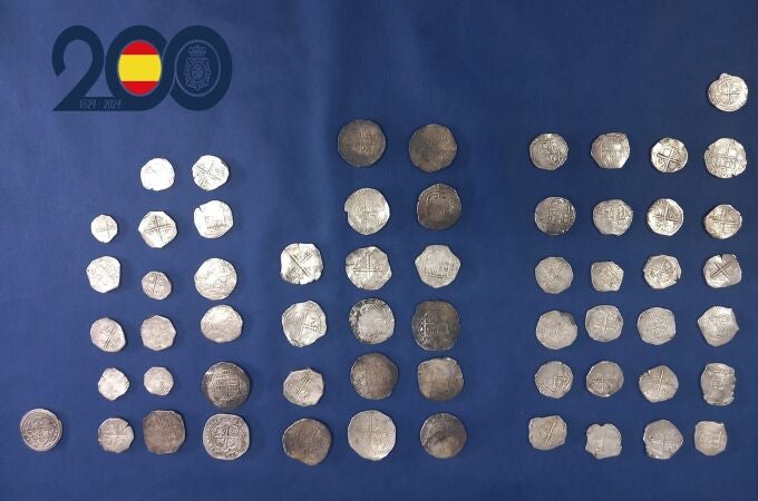Monedas macuquinas interceptadas en Murcia