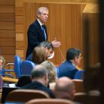 El presidente gallego, hoy, en el Parlamento. 