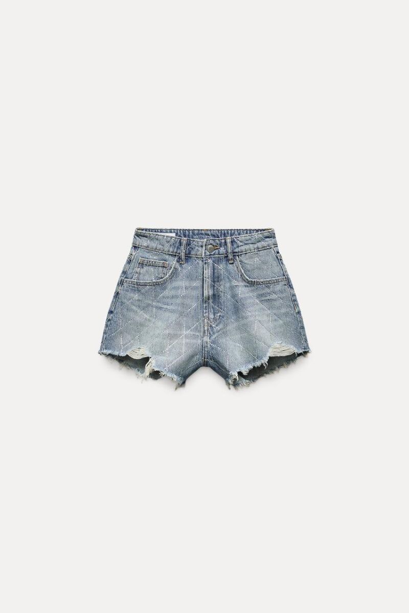 Shorts denim brillo tiro alto