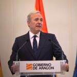 Azcón ofrece una rueda de prensa para informar acerca de la ruptura VOX-PP
