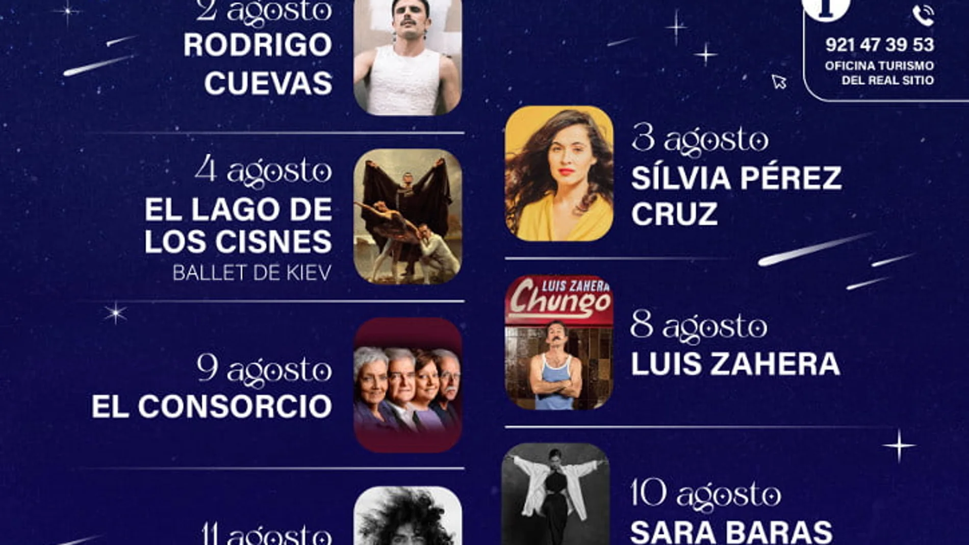 Cartel de los conciertos