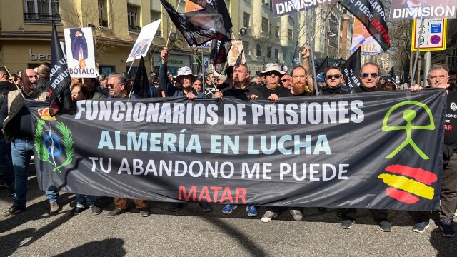 Imagen de archico de una movilización reciente del colectivos de funcionario de prisiones de Almería