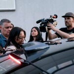 La presidenta de Les Corts, Llanos Massó, sube al coche tras la reunión del Comité Ejecutivo Nacional de Vox en Madrid