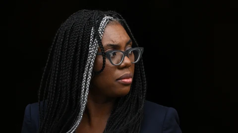 Britain's Business and Trade Secretary, and Minister for Women and Equalities Kemi Badenoch arrives to the final day of the annual Conservative Party Conference in Manchester, northern England.