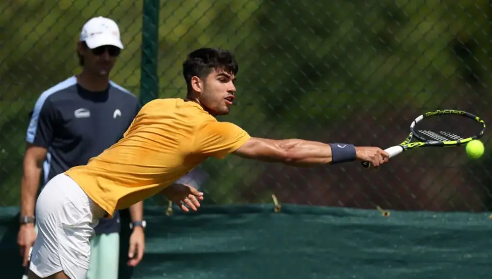 Ferrero y Alcaraz durante un entrenamiento.