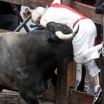 Los toros de la mítica ganadería de Miura cierran los encierros de los Sanfermines