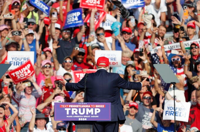 Former US President Donald Trump holds rally in Butler, Pennsylvania