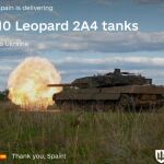 "Gracias España": Ucrania celebra la llegada de 10 tanques Leopard 2A4 y cohetes antitanque de sus "amigos españoles"