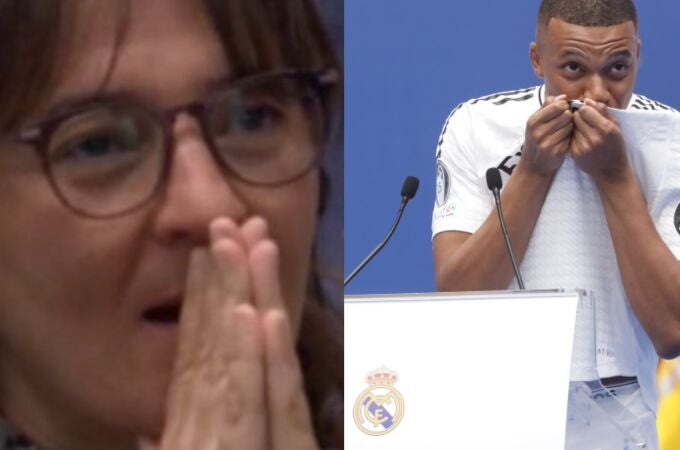 Fayza Lamari no pudo contener el llanto en la presentación de Mbappé