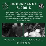 Se buscan los ladrones que entraron al Sherry Golf de Jerez y se ofrece una recompensa de 5.000 euros