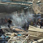 Situación en los alrededores de la escuela de la UNRWA del campo de Nuseirat atacada este martes por las tropas israelíes