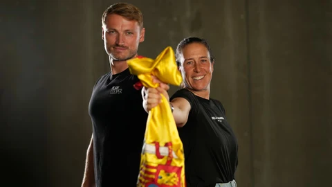 Marcus Cooper (izquierda) y Támara Echegoyen (derecha), abanderados de España en los Juegos Olímpicos de París 2024