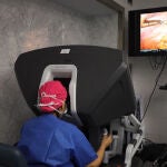 Imagen de un intervención de transposición uterina con cirugía robótica