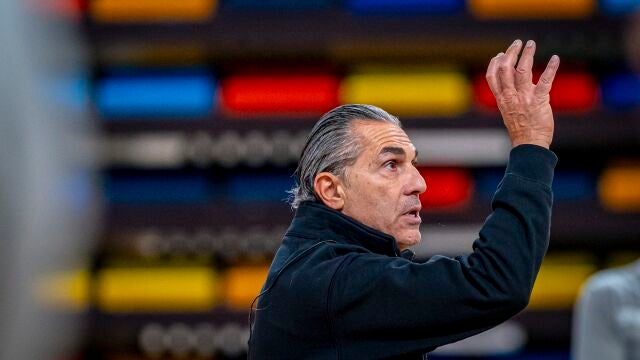 Sergio Scariolo, en el último entrenamiento de la selección