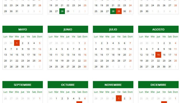 El calendario de festivos en la comunidad autónoma de Andalucía