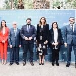 El presidente López Miras junto a la alcadesa de Archena, Patricia Fernández, en la inauguración del I Congreso Internacional de Termalismo que se celebra en el balneario de Archena 