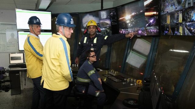 Rueda, visitando la planta de Gerdau en el estado de São Paulo.