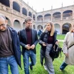 El secretario general del PSOECyL, Luis Tudanca, durante su visita a Salamanca