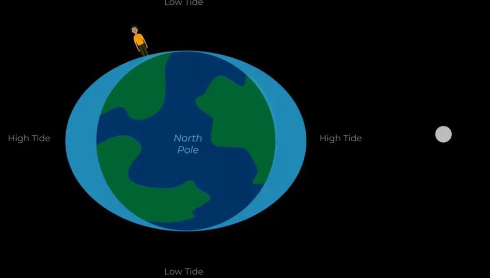 Las mareas se mantienen en el mismo sitio, es el planeta el que gira