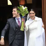 Paula Cristóbal y Ters a la salida de su boda en Madrid.