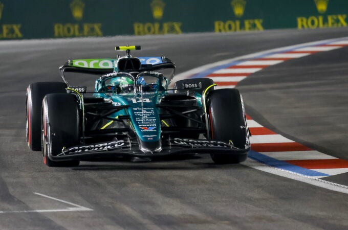 El Aston Martin de Fernando Alonso, en Las Vegas
