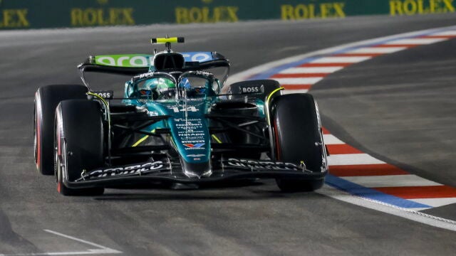 El Aston Martin de Fernando Alonso, en Las Vegas