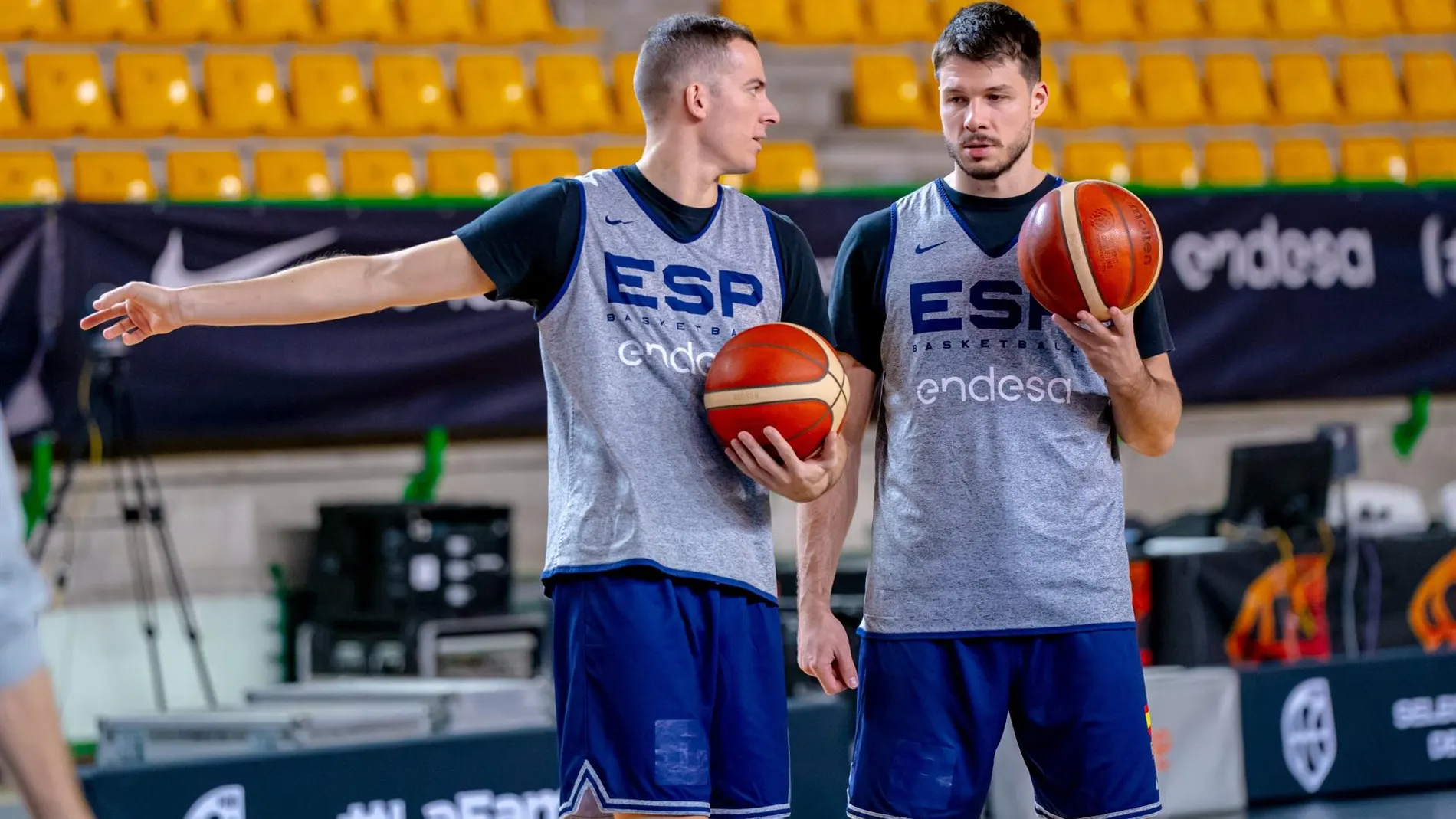 Salvó y Barreiro, en un entrenamiento de la selección