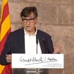 El presidente de la Generalitat, Salvador Illa, en el homenaje al político socialista Ernest Lluch, a 24 de noviembre de 2024, en Maià de Montcal (Girona)