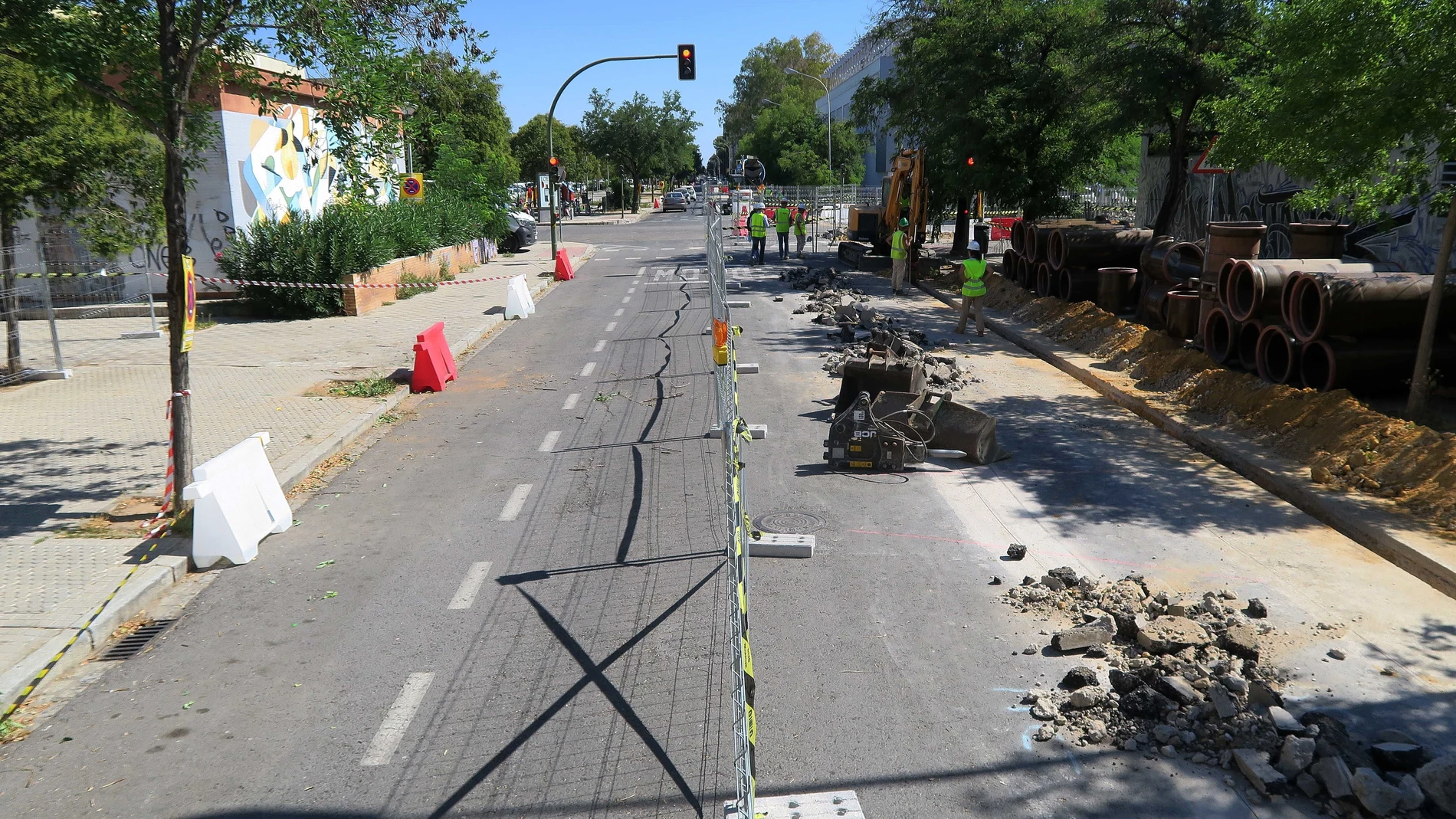Obras del metro en Pino Montano (Sevilla)