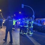 Accidente de tráfico producido por la noche