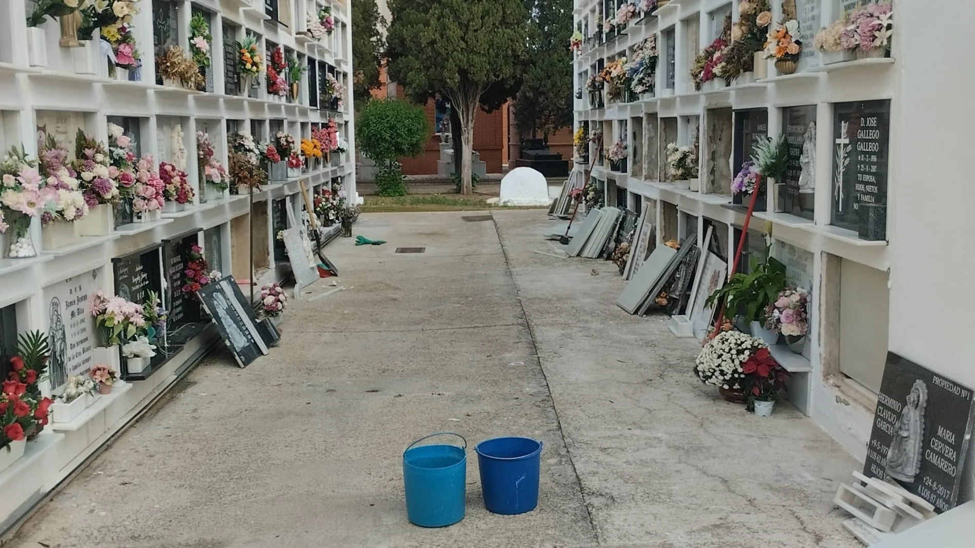 Tumbas profanadas en el cementerio municipal de Utrera (Sevilla).REMITIDA / HANDOUT por AYUNTAMIENTO DE UTRERAFotografía remitida a medios de comunicación exclusivamente para ilustrar la noticia a la que hace referencia la imagen, y citando la procedencia de la imagen en la firma26/11/2024