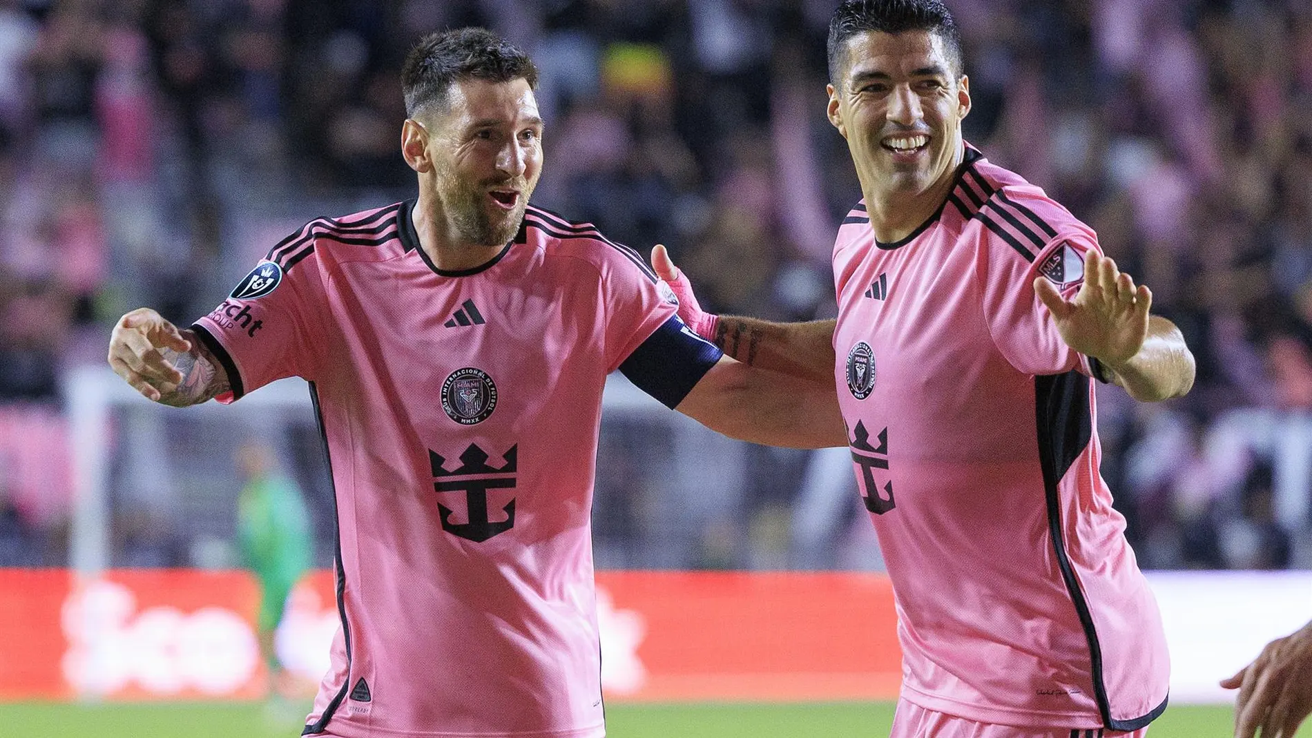 Luis Suárez y Leo Messi con el Inter de Miami