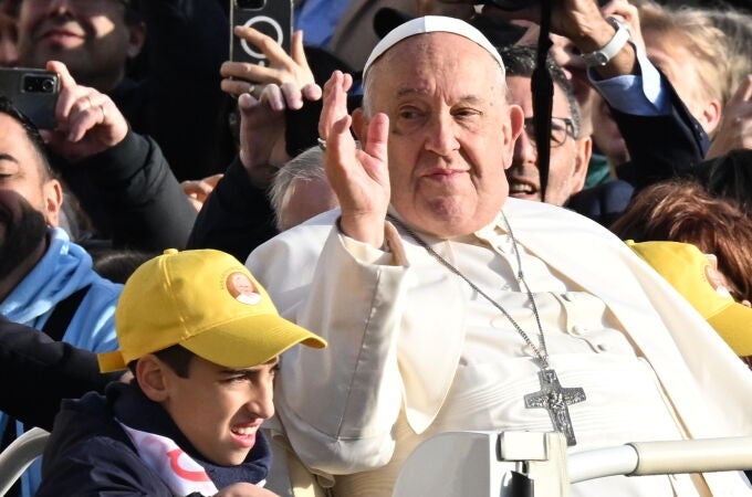 Pope Fracis leads the weekly General Audience at the Vatican