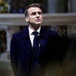 Emmanuel Macron, durante una visita a la restaurada catedral de Notre Dame