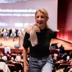 Yolanda Díaz asiste a un acto por el reconocimiento de las enfermedades profesionales y la protección de la seguridad y salud laboral