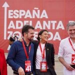 (I a D) Rosa Rubio; el secretario regional socialista Luis Tudanca; Ana Sánchez y José Luis Vázquez en el 41 Congreso Federal del PSOE