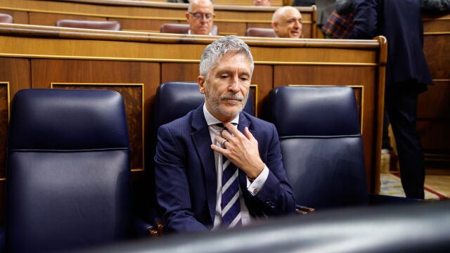 El ministro del Interior, Fernando Grande-Marlaska, durante un pleno en el Congreso de los Diputados.