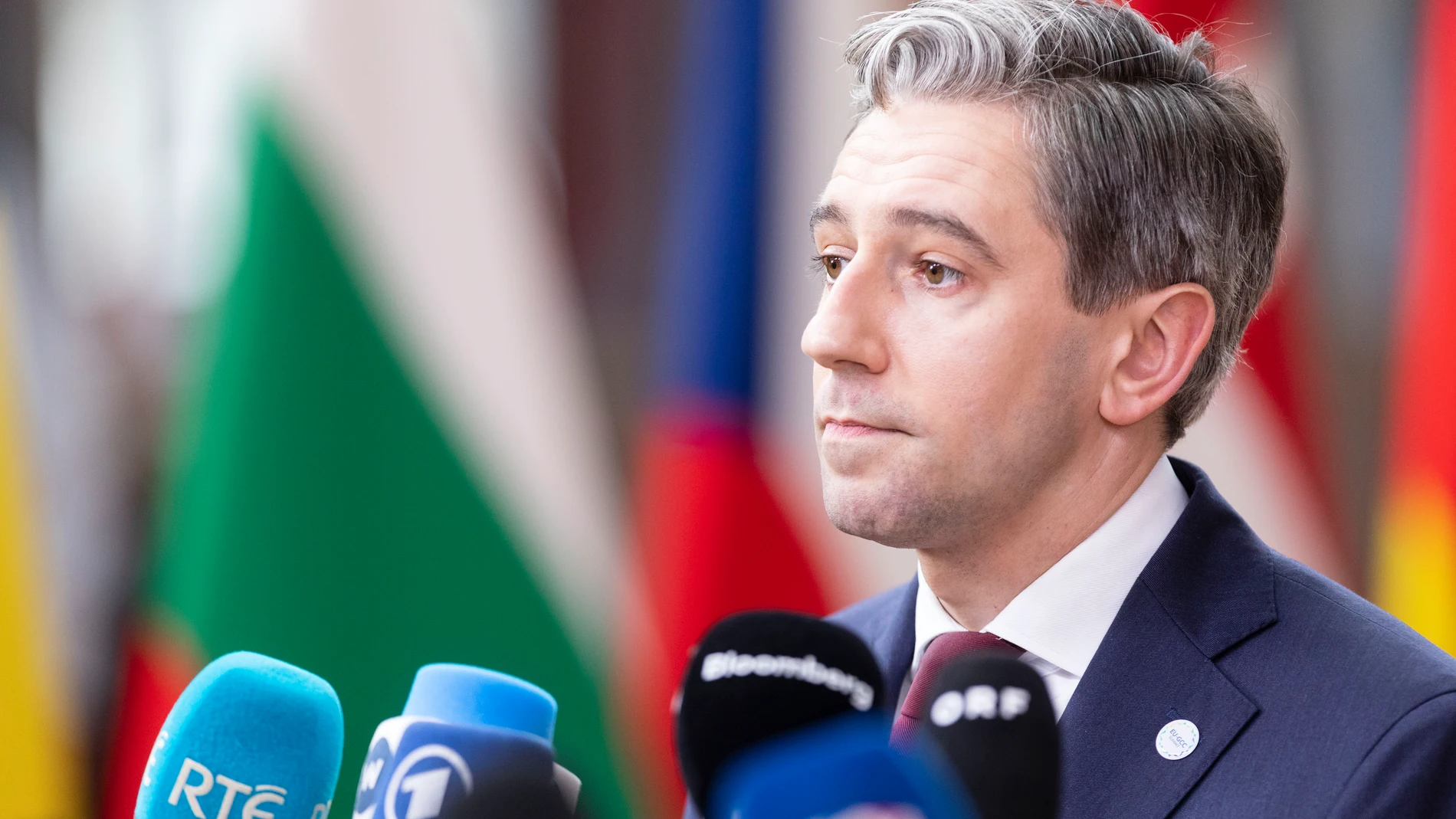October 16, 2024, Brussels, Brussels, Belgium: Simon Harris. The heads of state of Europe and the Gulf countries met today in the Belgian capital for the opening of the first Europe-Gulf countries cooperation summit Europa Press/Contacto/Sacha Leon 16/10/2024 ONLY FOR USE IN SPAIN