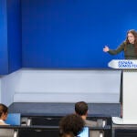 Ester Muñoz, ofrece una rueda de prensa en la sede nacional del Partido Popular tras la reunión del Comité de 