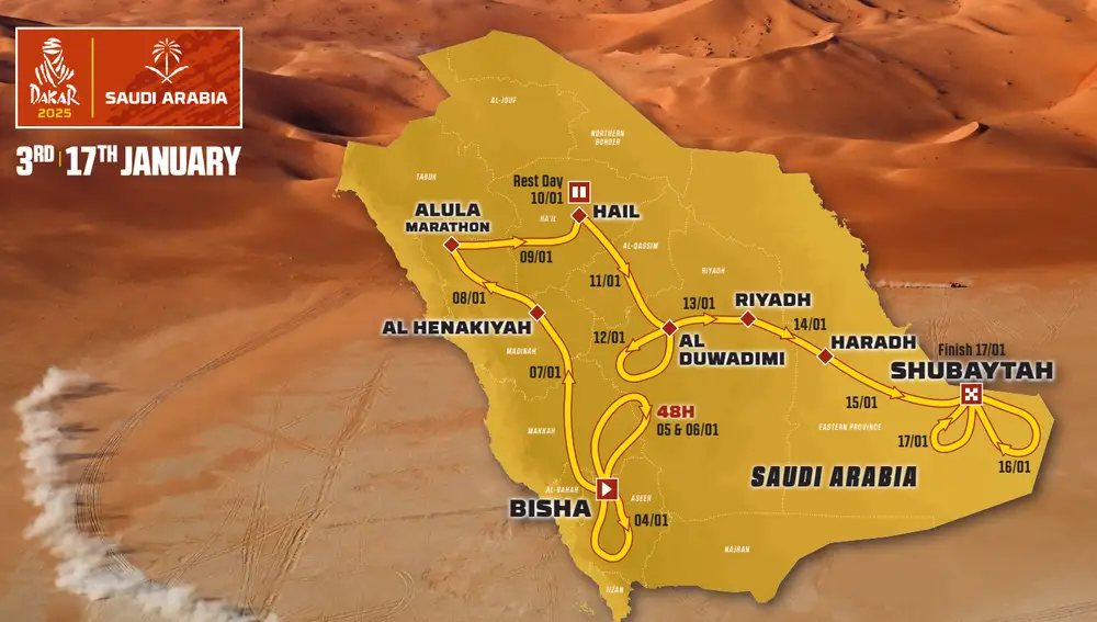 Recorrido del Dakar 2025