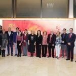 La consejera Leticia García junto con los premiados en la Gala del comercio tradicional celebrado en Palencia